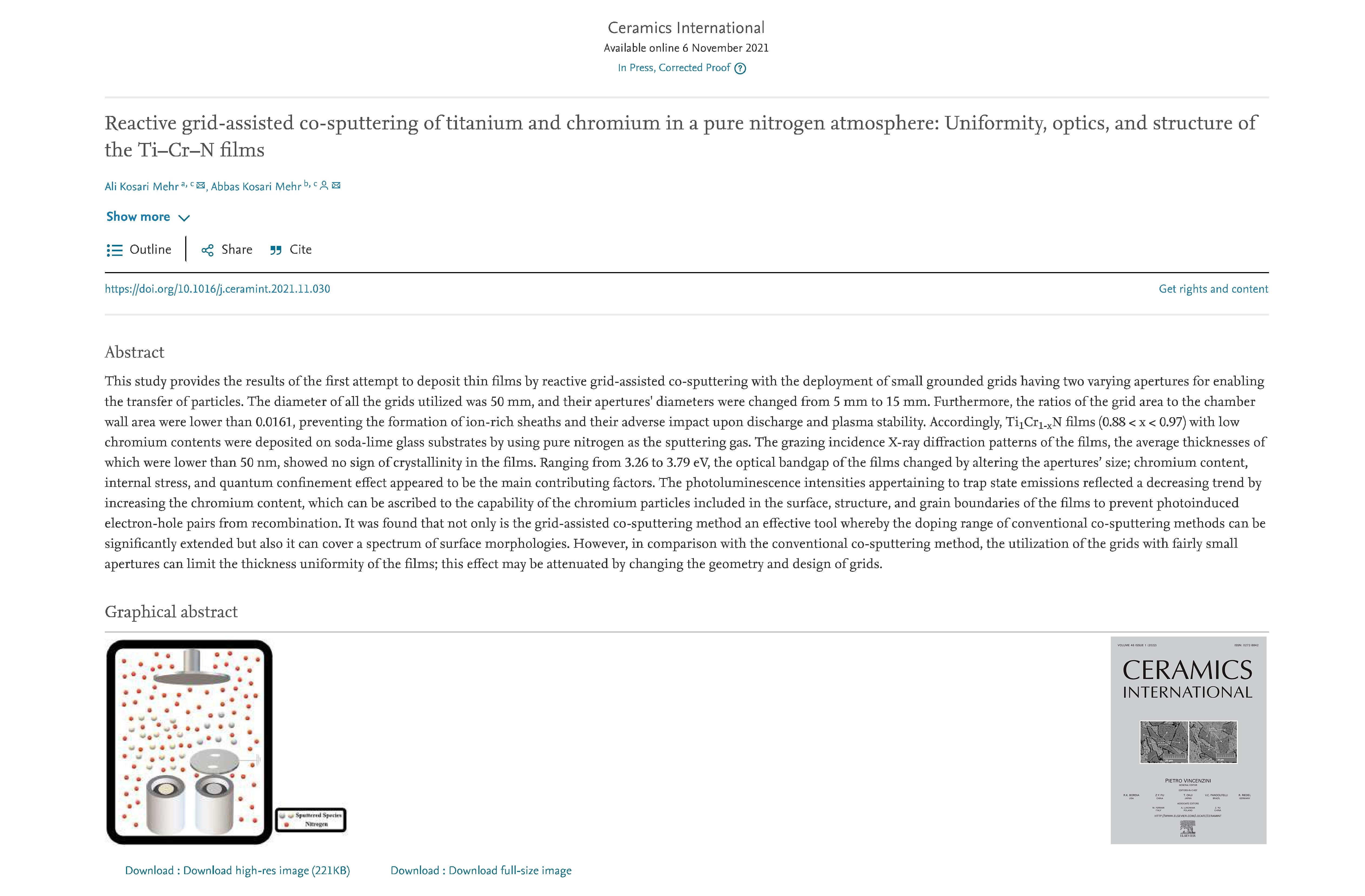 Reactive grid-assisted co-sputtering: Validation and coverage